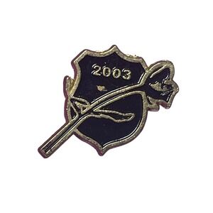 Vintage 2003 National Law Enforcement Enamel Pin Black Gold Shield Rose Lapel